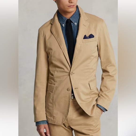 Polo Ralph Lauren Unconstructed Tailored Chino Jacket Khaki Size Small/P - Picture 2 of 6